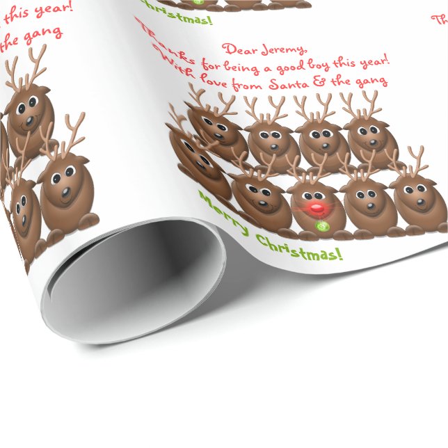 Santas Reindeer Brev från juljul Julafton Presentpapper (Rullad Hörn)