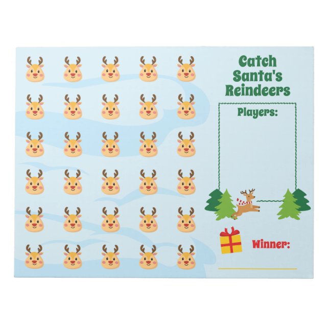 Santa's Reindeer jul Lasso Game för barn Anteckningsblock (Framsida)