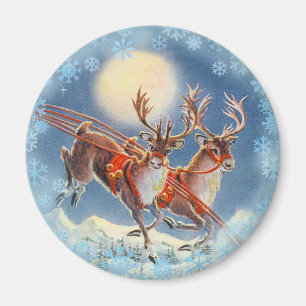 SANTAS REN av SHARON SHARPE Magnet