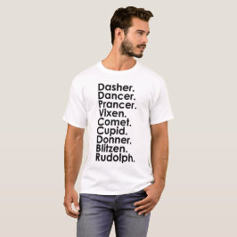 Santas rennamn tee shirt