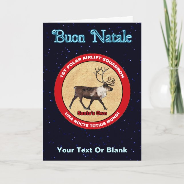 Santas renskvadron - Buon Natale Helgkort (Framsida)