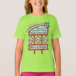 Santa's Retro Marquee - Ho Ho Ho Merry & Bright T Shirt