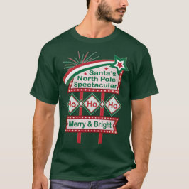 Santa's Retro Marquee - Ho Ho Ho Merry & Bright T Shirt