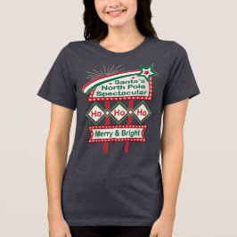 Santa's Retro Marquee - Ho Ho Ho Merry & Bright T Shirt