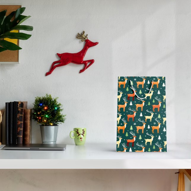 Santa's Retro Reindeer Gift Bag (Skapare uppladdad)