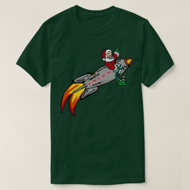 Santas Rocket Frakt T Shirt (Design framsida)