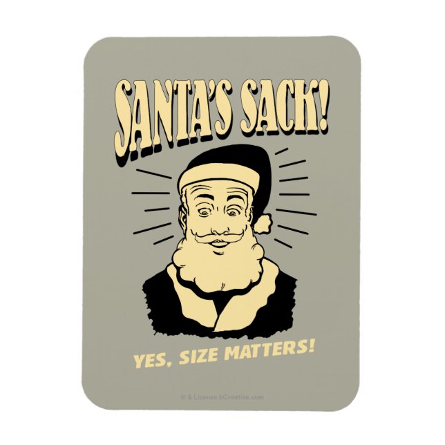 Santa's Sack: Ja, Storleka saker Magnet (Vertikal)
