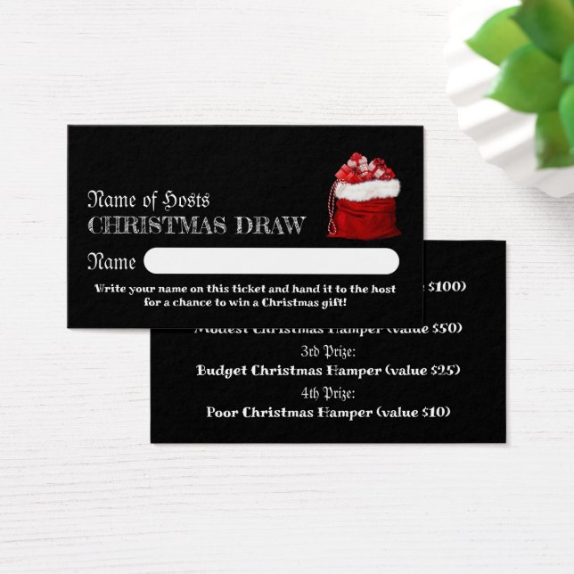 Santa's Sack, Party Raffle Biljett (Skivbord)