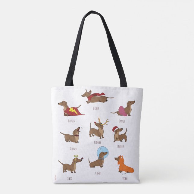 Santa's Sausages Tote Bag (allt över utskrift) Tygkasse (Baksida)