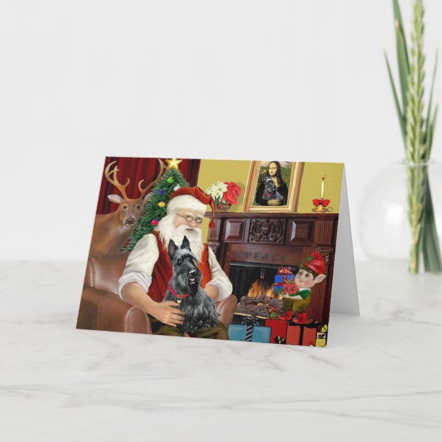 Santa's Scottish Terrier Helgkort (Framsida)