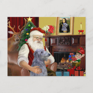 Santa's Scottsh Deerhound Helg Vykort