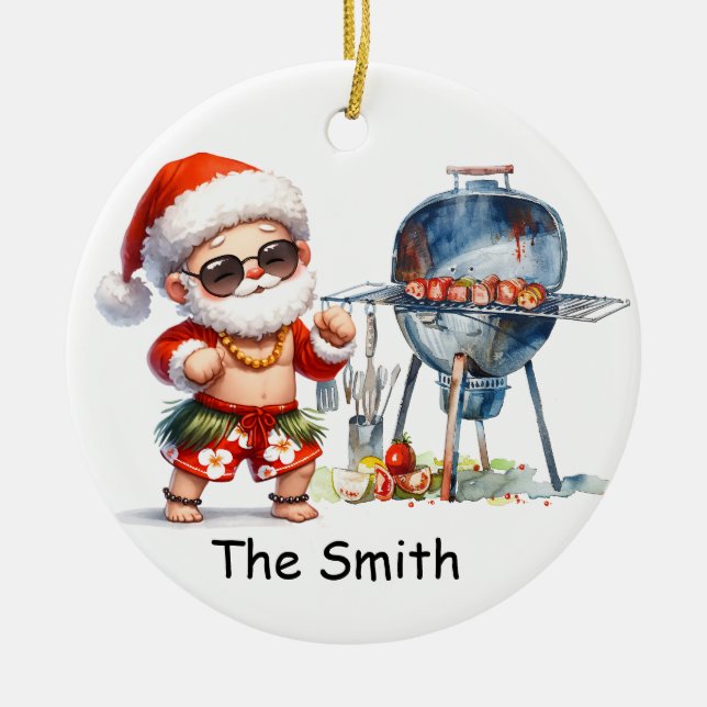 Santa's Seaside-jul Julgransprydnad Keramik (Framsidan)