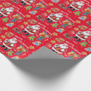 Santas seminariumleksaker som slår in pappert rö presentpapper