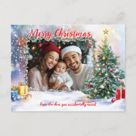 Santa's Show-Off Photo Ram Helg Vykort