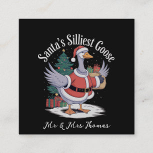 Santa's Silliest Goose a Tacky jul Tale Fyrkantigt Visitkort