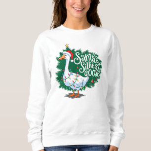 Santa's Silliest Goose Funny Goose-jul T Shirt