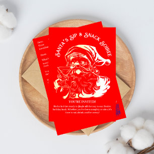 Santa's Sip & Snack Soiree-julen Party Inbjudningar