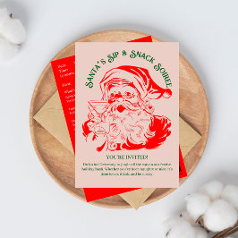 Santa's Sip & Snack Soiree-julen Party Inbjudningar
