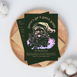 Santa's Sip & Snack Soiree-julen Party Inbjudningar
