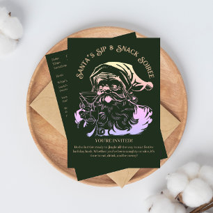 Santa's Sip & Snack Soiree-julen Party Inbjudningar