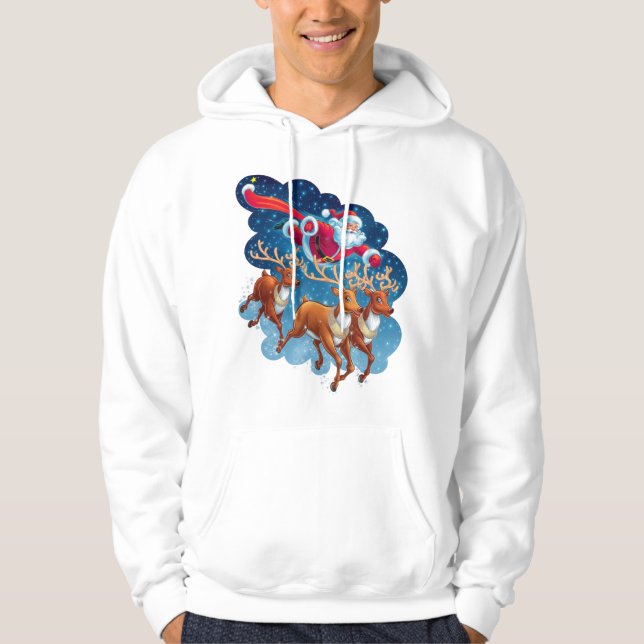 Santa's Sleigh Äventyr Hoodie (Framsida)
