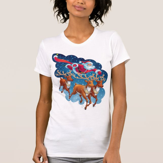 Santa's Sleigh Äventyr T Shirt (Framsida)