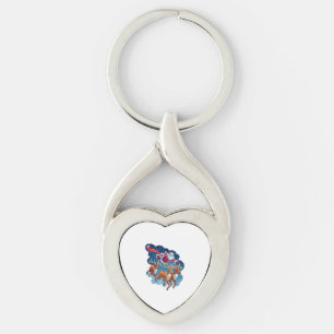 Santa's Sleigh Äventyr Twisted Heart Silverfärgad Nyckelring
