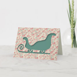 Santas Sleigh Cutout Helgkort
