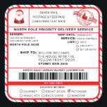 Santas Sleigh-etikett - etikett<br><div class="desc">Den här tomtens workshop North Pole Service-etiketten för julklapp är perfekten för att tillföra lite extra-magi till din julomslutning. Dekalen kan vara personlig med ditt barns namn och en rekommenderad förlossningsmetod. Hela texten är redigerbar och kan anpassas efter dina behov i kostym. Om du vill göra en mer avancerad anpassning...</div>