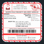 Santas Sleigh-etikett - etikett<br><div class="desc">Den här tomtens workshop North Pole Service-etiketten för julklapp är perfekten för att tillföra lite extra-magi till din julomslutning. Dekalen kan vara personlig med ditt barns namn och en rekommenderad förlossningsmetod. Hela texten är redigerbar och kan anpassas efter dina behov i kostym. Om du vill göra en mer avancerad anpassning...</div>