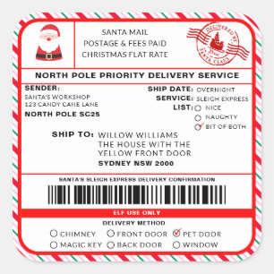 Santas Sleigh-etikett - etikett
