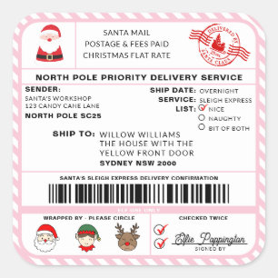 Santas Sleigh-etikett - etikett