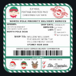 Santas Sleigh-etikett - etikett<br><div class="desc">Den här tomtens workshop North Pole Service-etiketten för julklapp är perfekten för att tillföra lite extra-magi till din julomslutning. Dekalen kan vara personlig med ditt barns namn och en rekommenderad förlossningsmetod. Hela texten är redigerbar och kan anpassas efter dina behov i kostym. Om du vill göra en mer avancerad anpassning...</div>