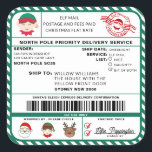 Santas Sleigh-etikett - etikett<br><div class="desc">Den här tomtens workshop North Pole Service-etiketten för julklapp är perfekten för att tillföra lite extra-magi till din julomslutning. Dekalen kan vara personlig med ditt barns namn och en rekommenderad förlossningsmetod. Hela texten är redigerbar och kan anpassas efter dina behov i kostym. Om du vill göra en mer avancerad anpassning...</div>
