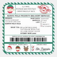 Santas Sleigh-etikett - etikett