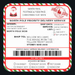 Santas Sleigh-etikett - etikett<br><div class="desc">Den här tomtens workshop North Pole Express-etiketten för julklapp är perfekten för att tillföra lite extra magi till din julomslutning. Dekalen kan vara personlig med ditt barns namn och en rekommenderad förlossningsmetod. Hela texten är redigerbar och kan anpassas efter dina behov i kostym. Om du vill göra en mer avancerad...</div>