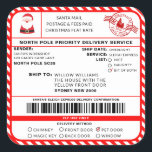 Santas Sleigh-etikett - etikett<br><div class="desc">Den här tomtens workshop North Pole Service-etiketten för julklapp är perfekten för att tillföra lite extra-magi till din julomslutning. Dekalen kan vara personlig med ditt barns namn och en rekommenderad förlossningsmetod. Hela texten är redigerbar och kan anpassas efter dina behov i kostym. Om du vill göra en mer avancerad anpassning...</div>