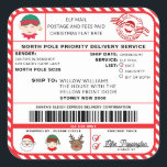 Santas Sleigh-etikett - etikett<br><div class="desc">Den här tomtens workshop North Pole Service-etiketten för julklapp är perfekten för att tillföra lite extra-magi till din julomslutning. Dekalen kan vara personlig med ditt barns namn och en rekommenderad förlossningsmetod. Hela texten är redigerbar och kan anpassas efter dina behov i kostym. Om du vill göra en mer avancerad anpassning...</div>