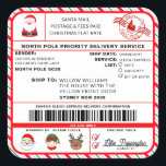 Santas Sleigh-etikett - etikett<br><div class="desc">Den här tomtens workshop North Pole Service-etiketten för julklapp är perfekten för att tillföra lite extra-magi till din julomslutning. Dekalen kan vara personlig med ditt barns namn och en rekommenderad förlossningsmetod. Hela texten är redigerbar och kan anpassas efter dina behov i kostym. Om du vill göra en mer avancerad anpassning...</div>