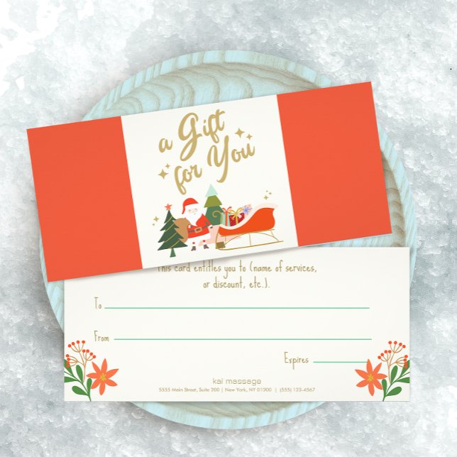 Santa's Sleigh Gift Certificate Reklamkort (Skapare uppladdad)
