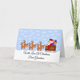 Santa's Sleigh Grandson-jul Helgkort