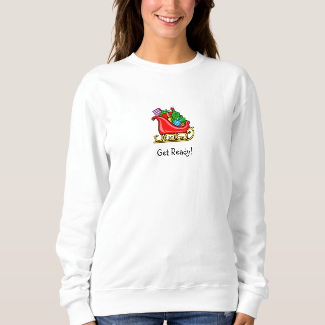 Santa's Sleigh-Helgdag T Shirt (Framsida)