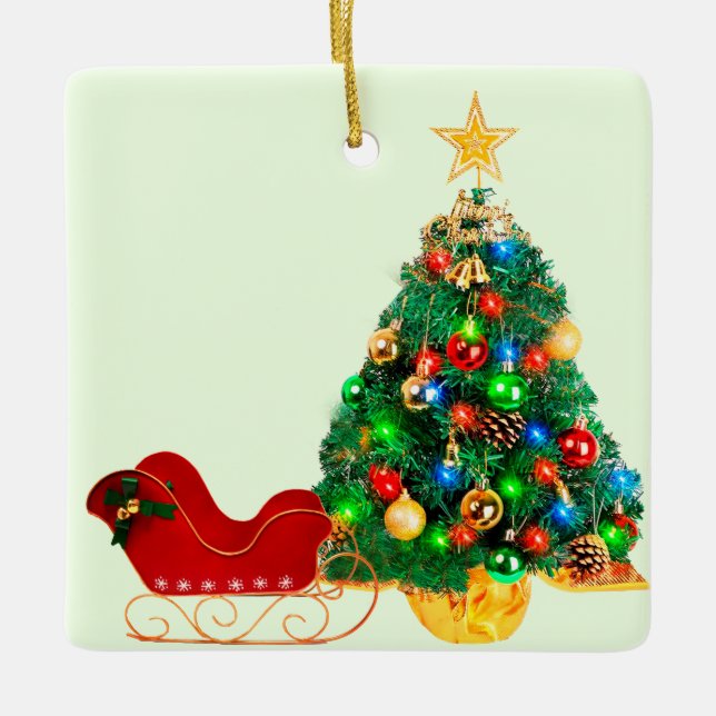 Santa's Sleigh Julgran Ornament (Framsida)