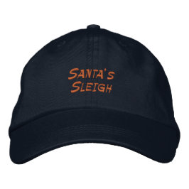 Santa's Sleigh Navy Anpassningsbar Justable-Hat He Broderad Keps