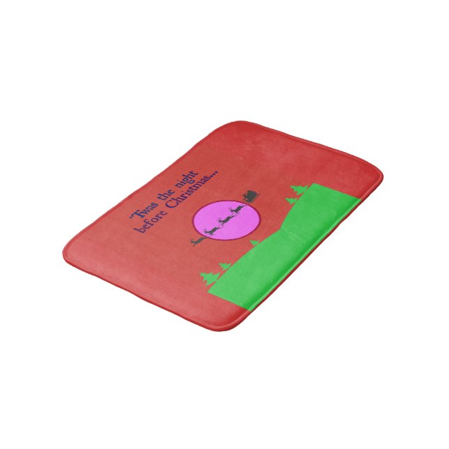 Santa's Sleigh och hans pålitliga renar som flyger Badrumsmatta (Vinklad)