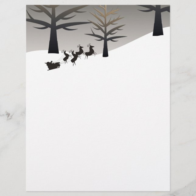 Santa's Sleigh och Träd Sihouette (Framsida)