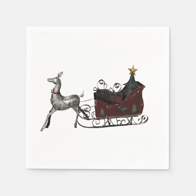Santas Sleigh Pappersservett (Framsidan)