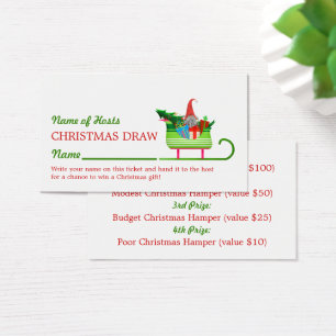 Santa's Sleigh, Party Raffle Biljett