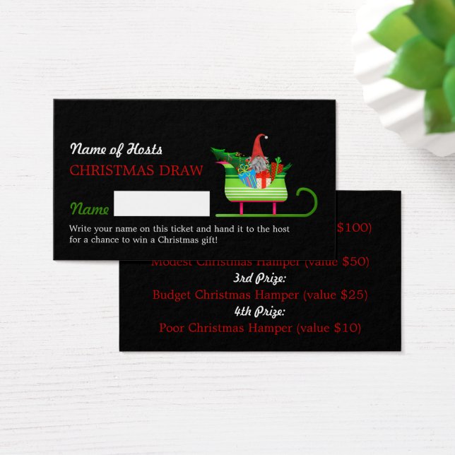 Santa's Sleigh, Party Raffle Biljett (Skivbord)