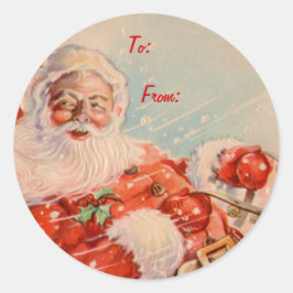 Santas Sleigh Ride Gift Märkre Stickers Runt Klistermärke